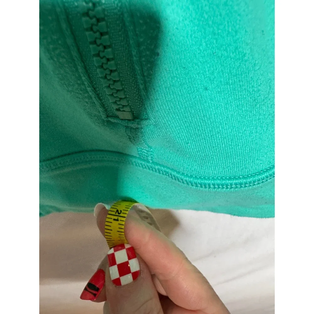 Ivivva Lululemon Girls Teal Pink Striped Full Zip Athletic Jacket Size 12